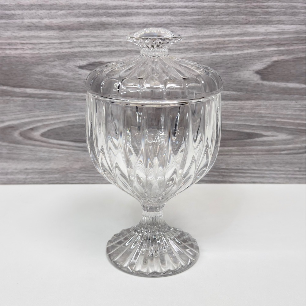 Mikasa Park Lane SN 101 Crystal Candy Dish with Lid Germany Clear Pedestal 7.5in
